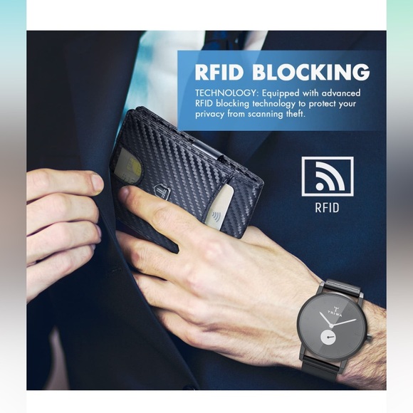 NEW Black Toughergun RFID Blocking Slim Wallet - Picture 3 of 3